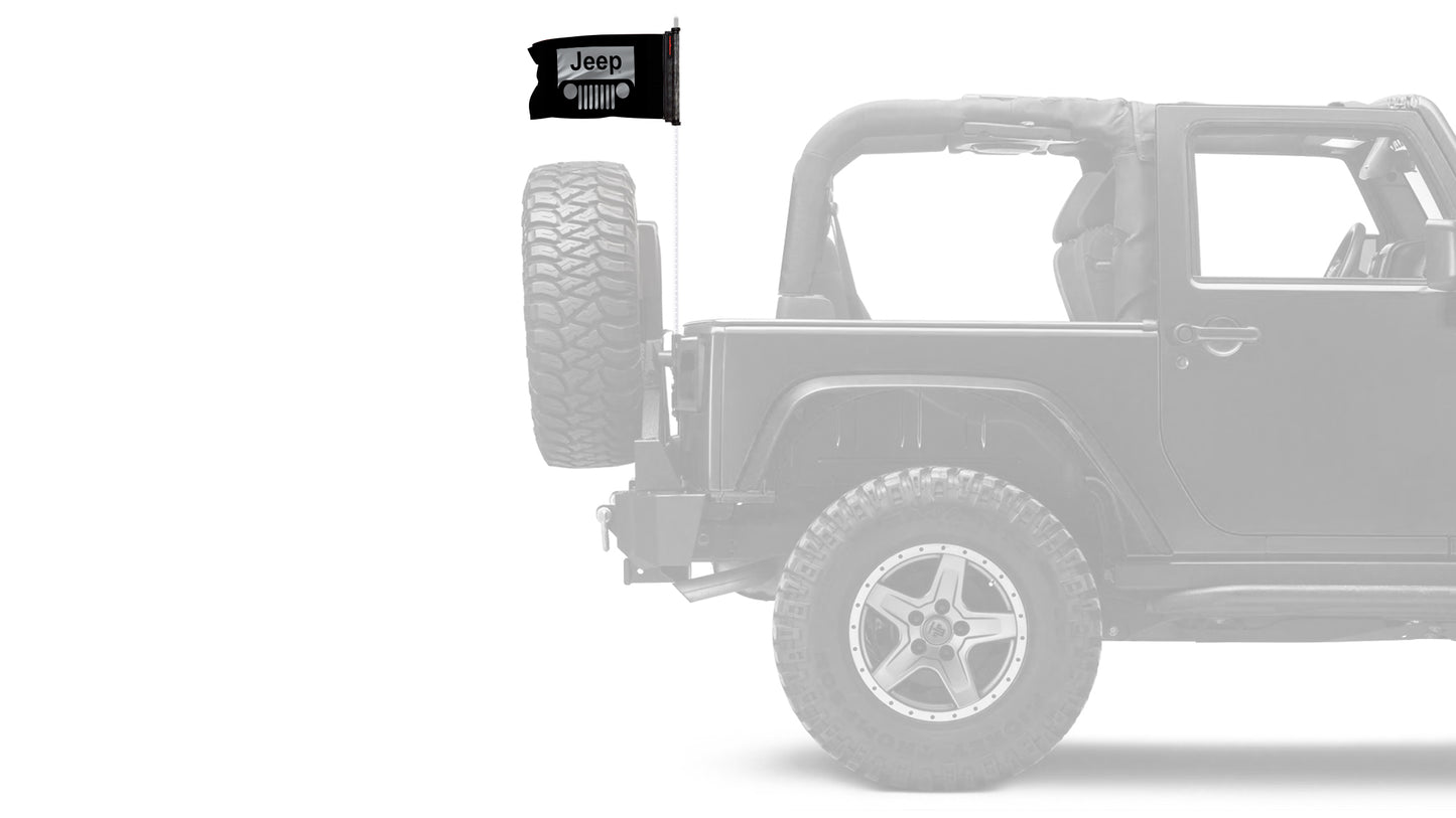 Jeep Grill 12"x18" Forever Wave Flag for Jeep Wrangler JKU 4-Door 2007-2018
