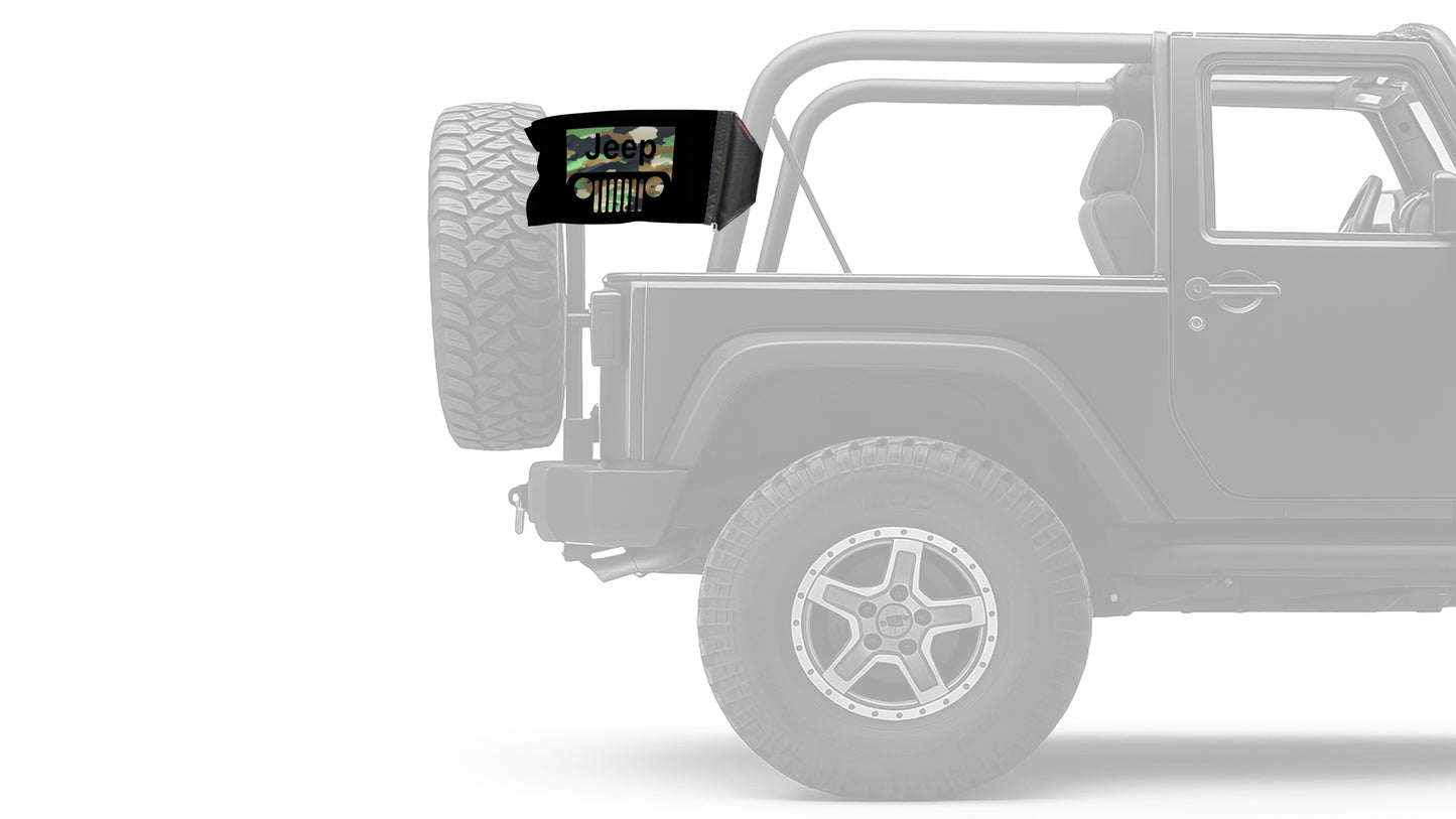 Jeep Grill 12"x18" Forever Wave Flag for Jeep Wrangler JKU 4-Door 2007-2018