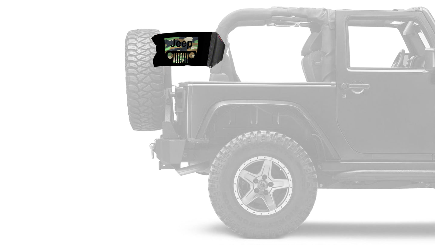 Jeep Grill 12"x18" Forever Wave Flag for Jeep Wrangler JK 2-Door 2007-2018