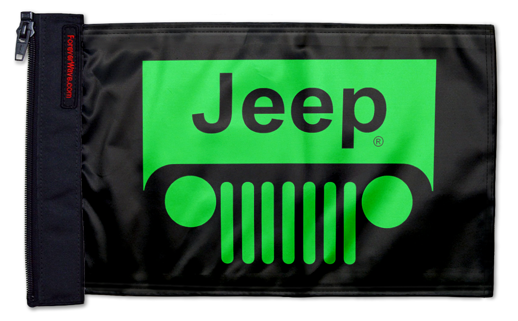 Jeep Grill 12"x18" Forever Wave Flag for Jeep Wrangler TJ 1996-2006