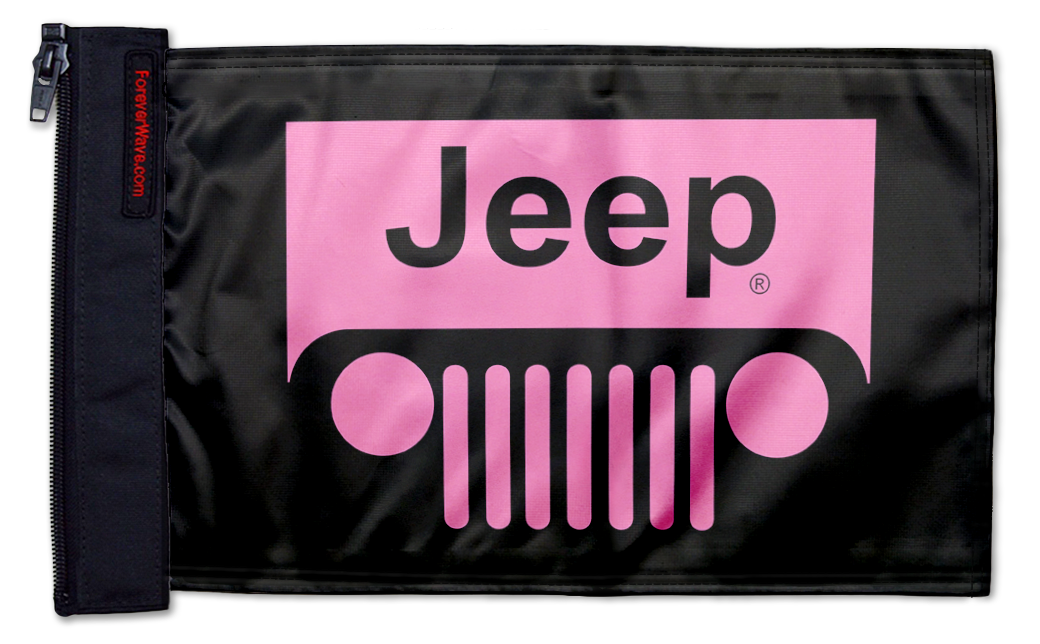 Jeep Grill 12"x18" Forever Wave Flag for Jeep Wrangler YJ 1986-1995
