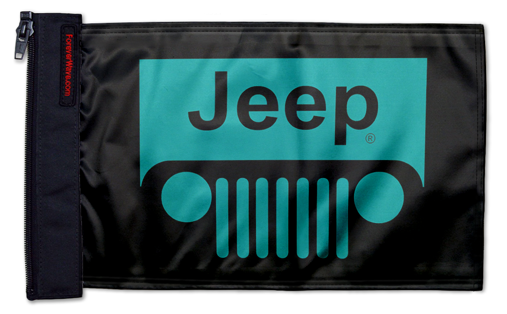 Jeep Grill 12"x18" Forever Wave Flag for Jeep Wrangler TJ 1996-2006
