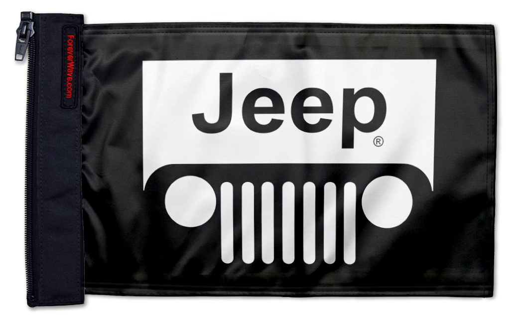 Jeep Grill 12"x18" Forever Wave Flag for UTVs