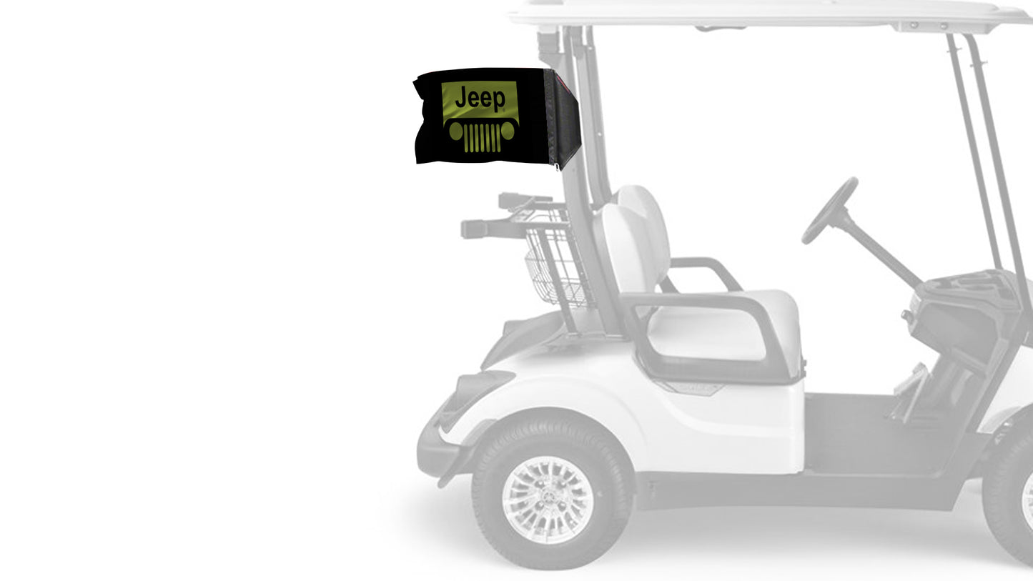 Jeep Grill 12"x18" Forever Wave Flag for Golf Carts