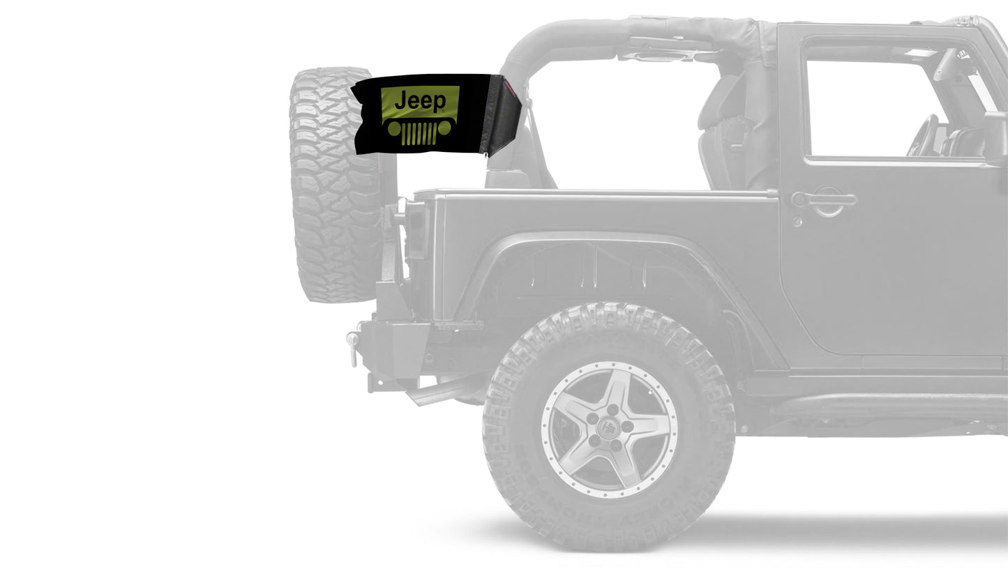 Jeep Grill 12"x18" Forever Wave Flag for Jeep Wrangler JLU 4-Door 2018-Present