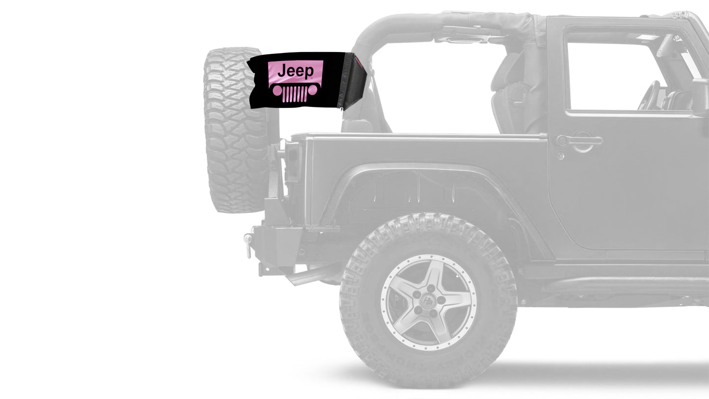 Jeep Grill 12"x18" Forever Wave Flag for Jeep Wrangler YJ 1986-1995