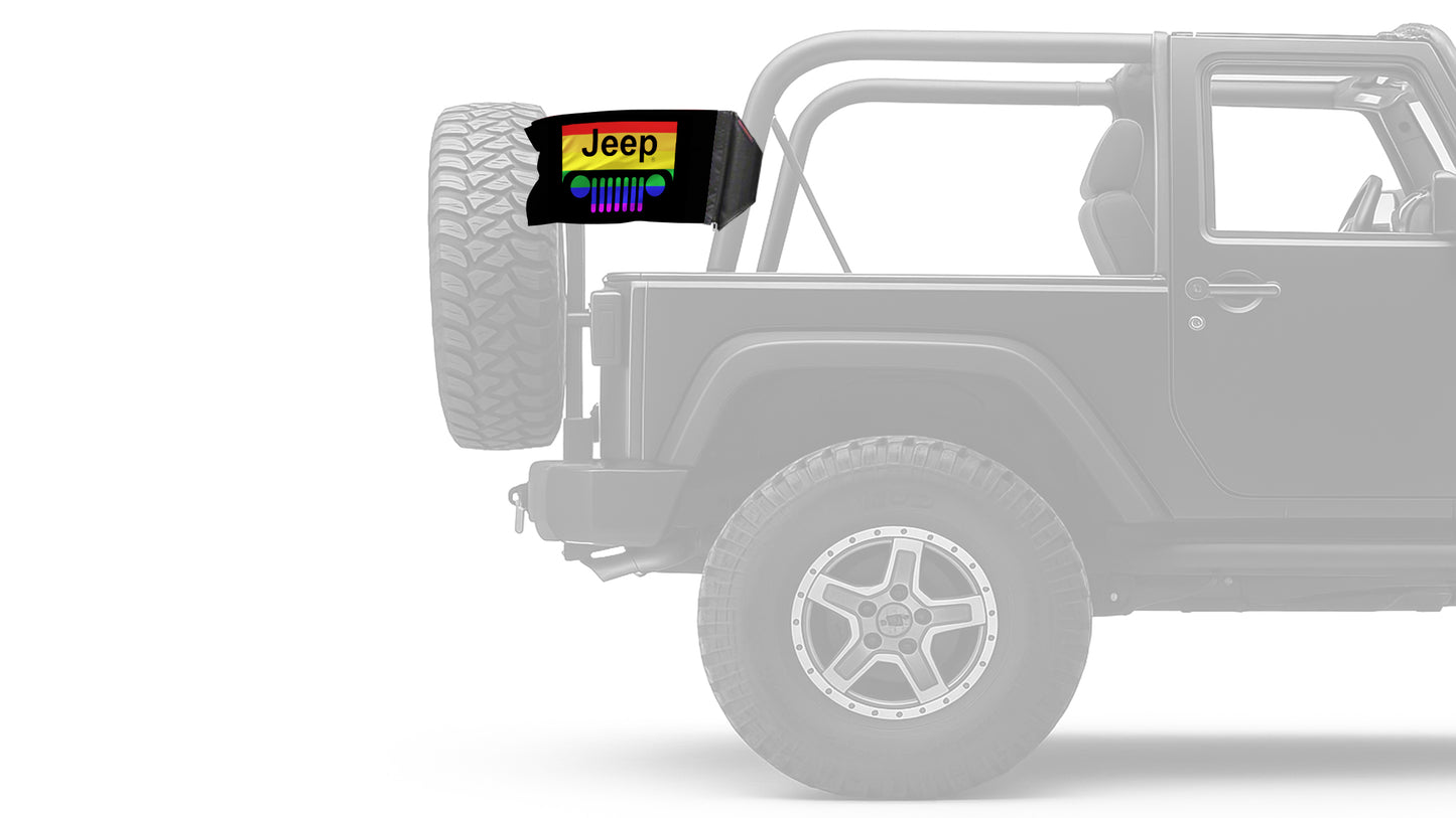 Jeep Grill 12"x18" Forever Wave Flag for Jeep Wrangler YJ 1986-1995