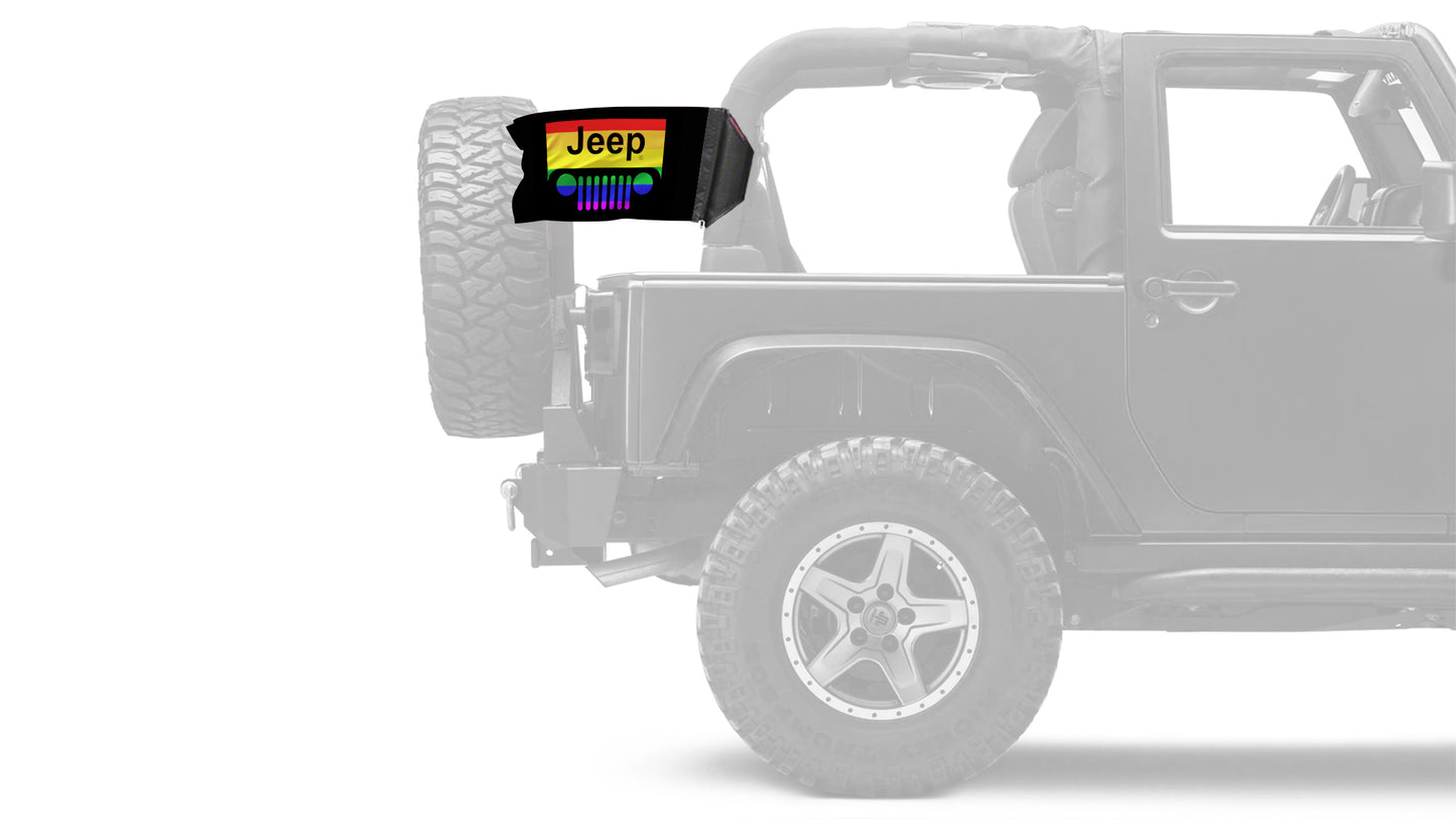 Jeep Grill 12"x18" Forever Wave Flag for Jeep Wrangler YJ 1986-1995