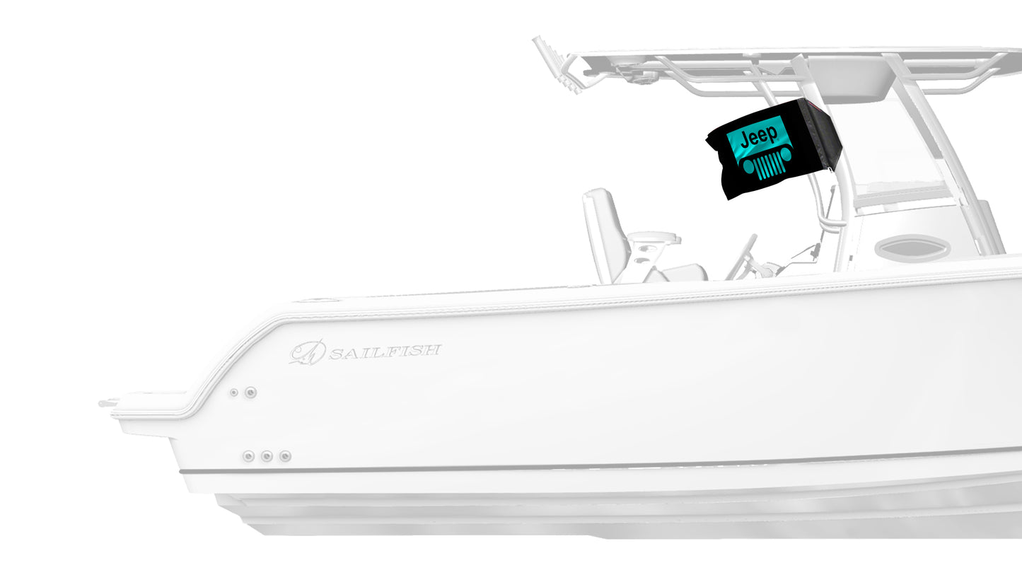 Jeep Grill 12"x18" Forever Wave Flag for Boats
