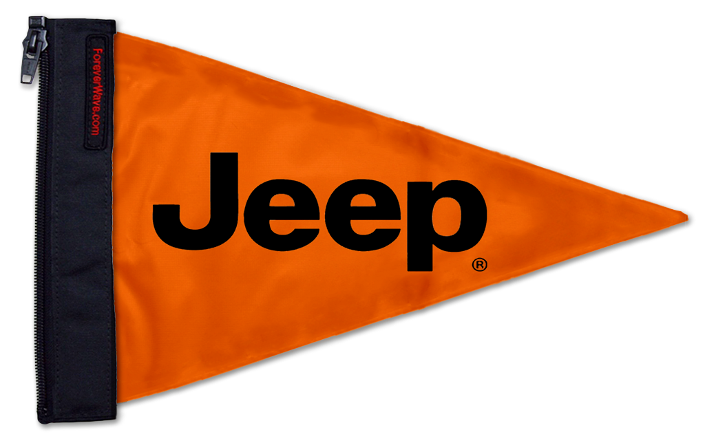Jeep Safety Orange TR12"x18" Forever Wave Flag for Golf Carts