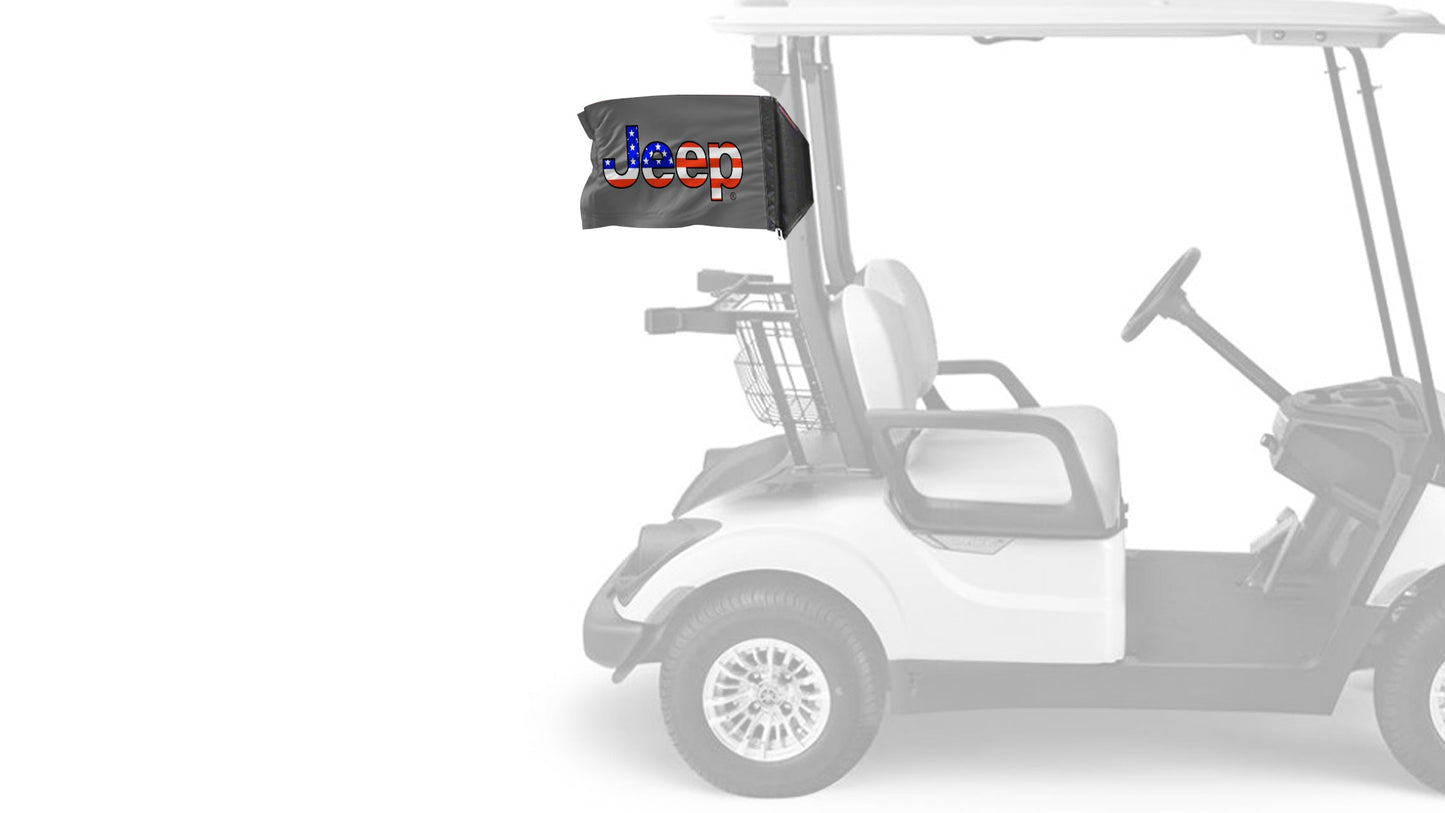 Jeep USA 12"x18" Forever Wave Flag for Golf Carts