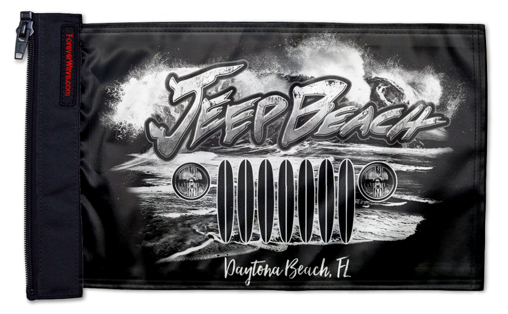 Jeep Beach 12"x18" Forever Wave Flag for Golf Carts