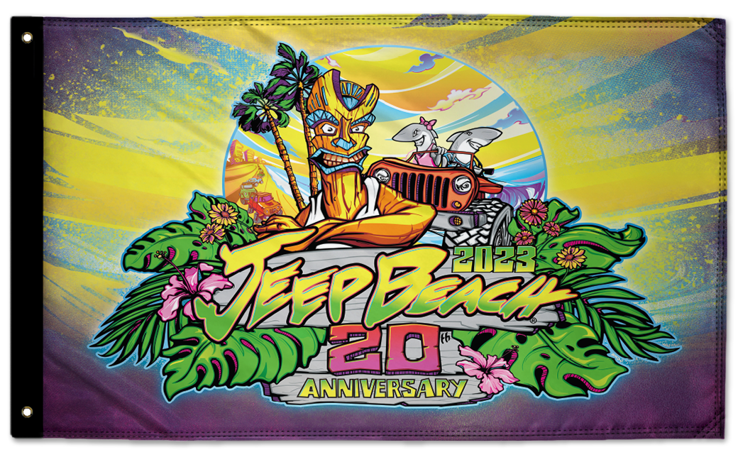 Jeep Beach 2023 3'x5' Double-Sided Flag