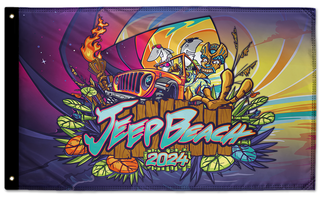 Jeep Beach 2024 3'x5' Double-Sided Flag