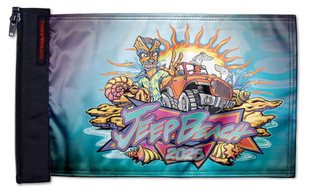 Jeep Beach 2025 12"x18" Forever Wave Flag
