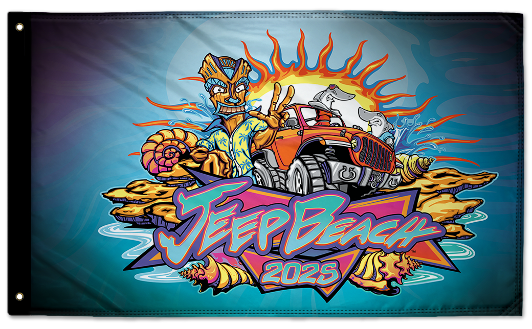 Jeep Beach 2025 3'x5' Double-Sided Flag