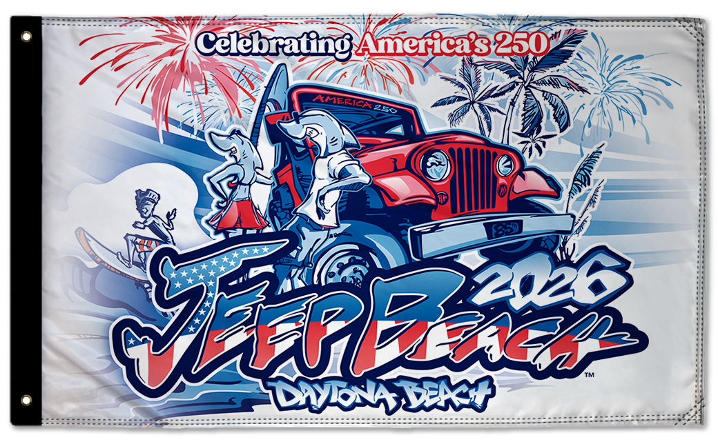 Jeep Beach 2026 3'x5' Double-Sided Flag