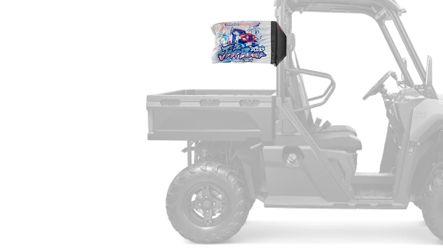 Jeep Beach 2026 12"x18" Forever Wave Flag for UTVs