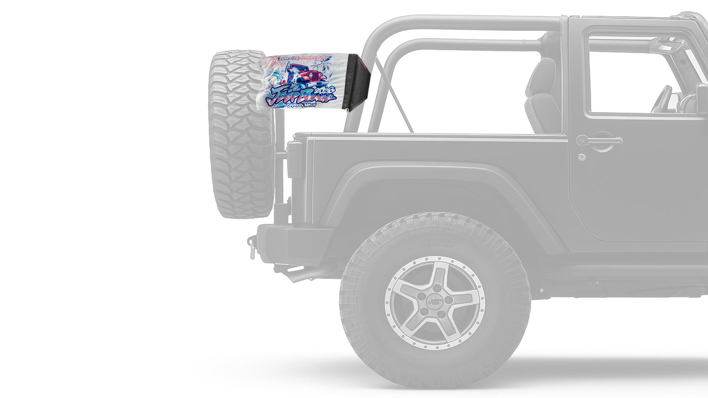 Jeep Beach 2026 12"x18" Forever Wave Flag for Jeep Wrangler YJ 1986-1995
