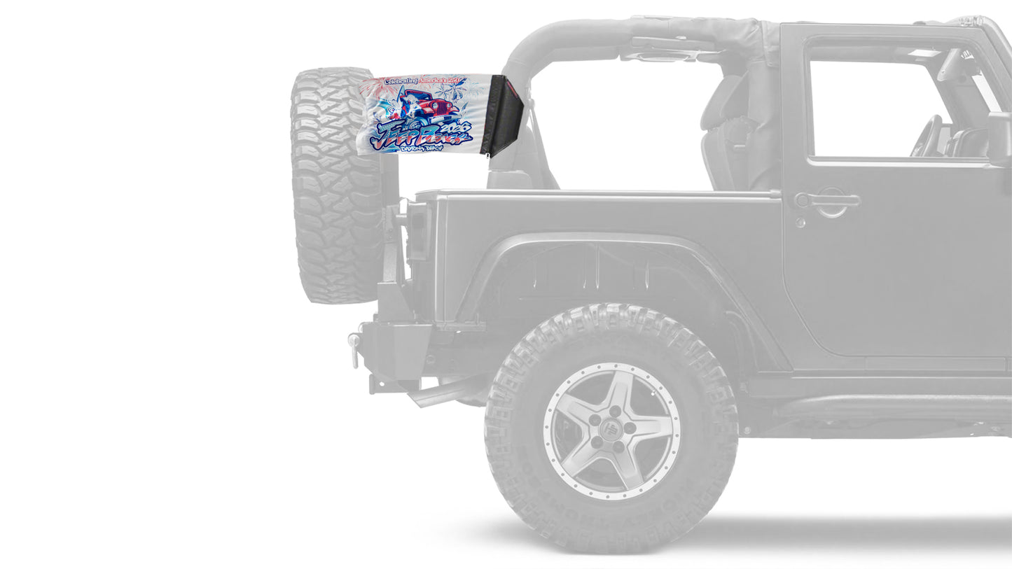Jeep Beach 2026 12"x18" Forever Wave Flag for Jeep Wrangler JK 2-Door 2007-2018