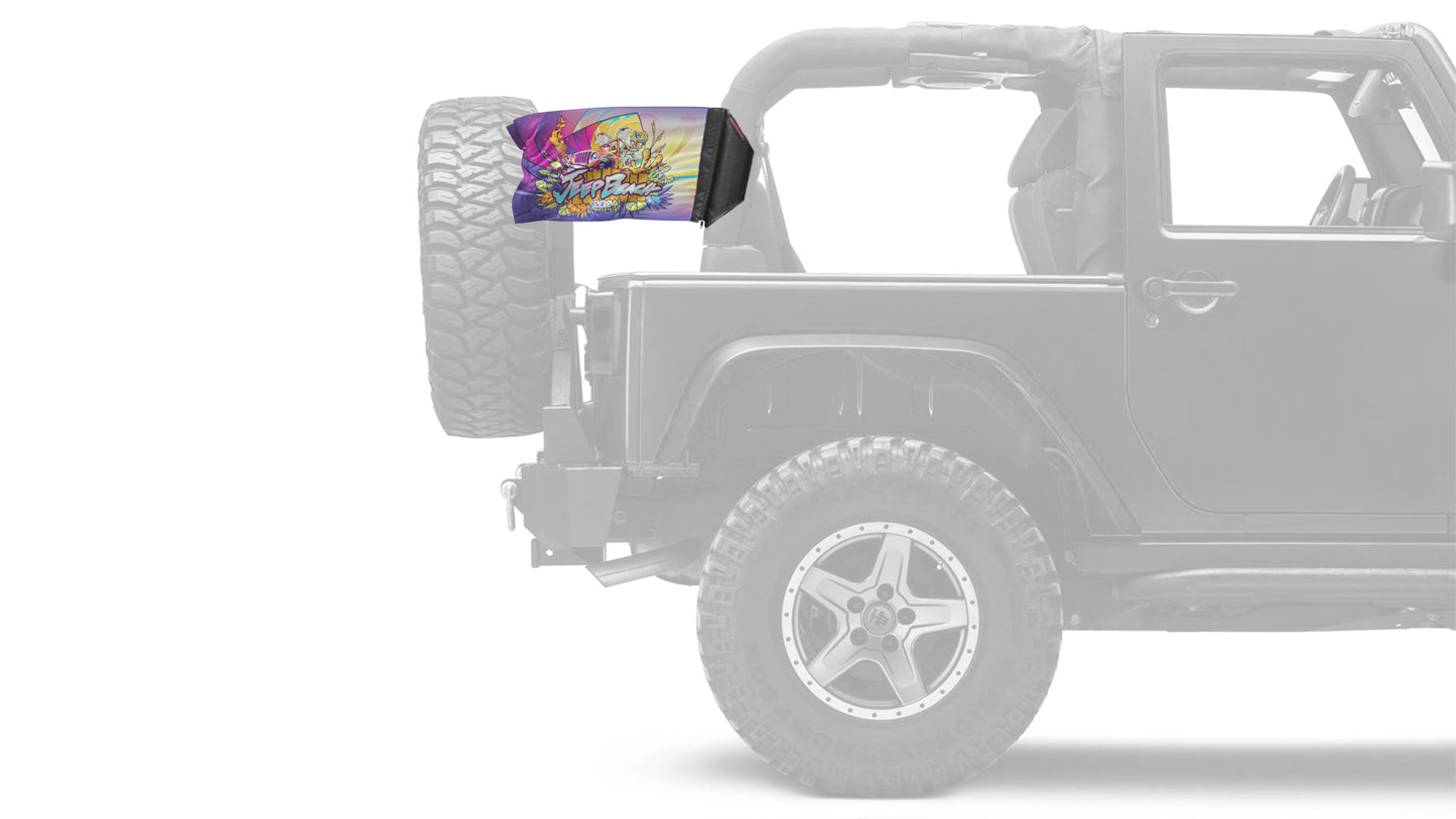 Jeep Beach 2024 12"x18" Forever Wave Flag for Jeep Wrangler YJ 1986-1995
