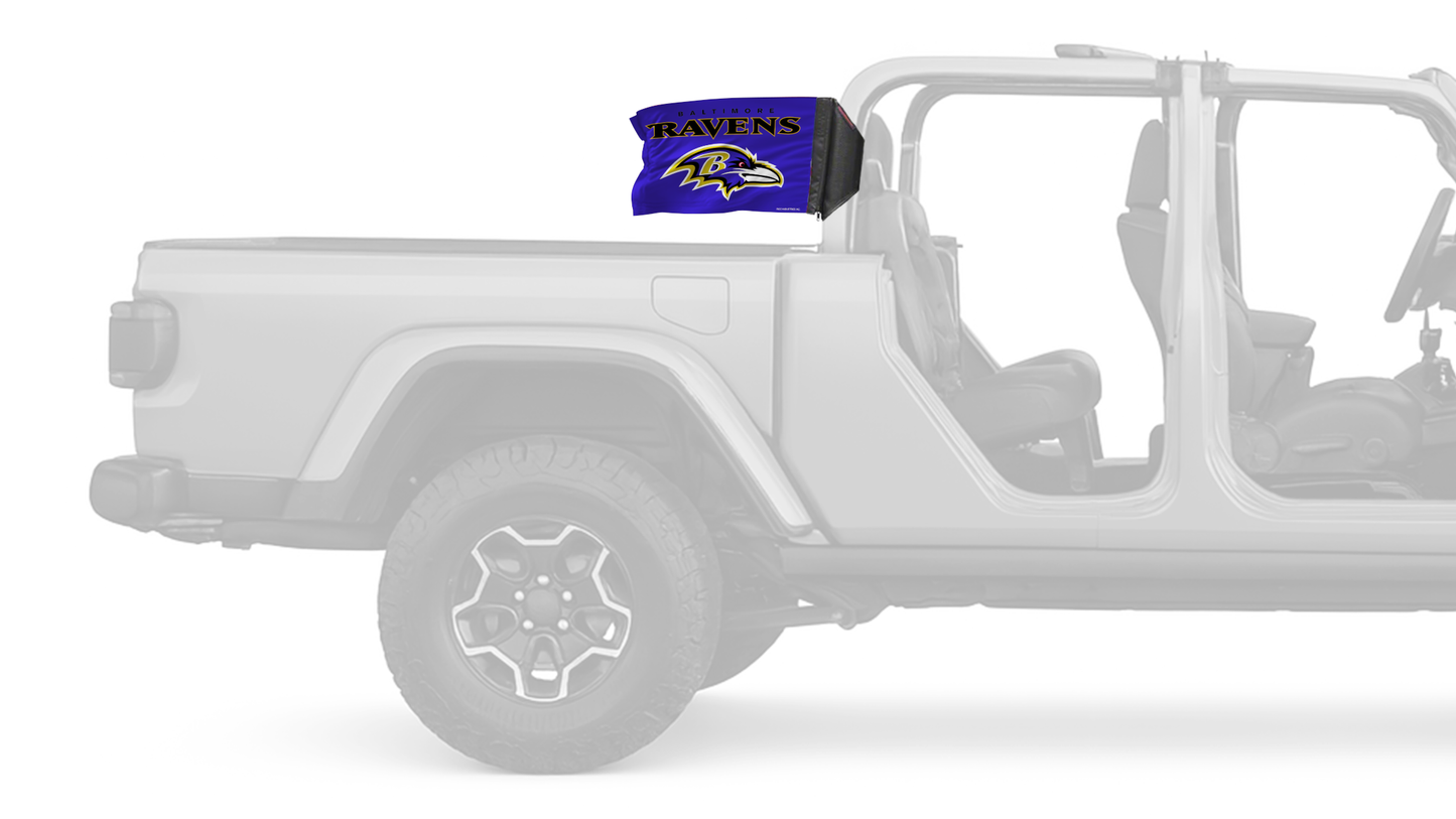Baltimore Ravens 11"x17" Forever Wave Flag for Jeep Gladiator JT