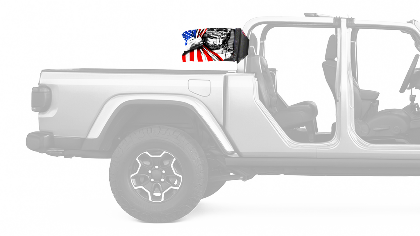 One Nation 12"x18" Forever Wave Flag for Jeep Gladiator JT