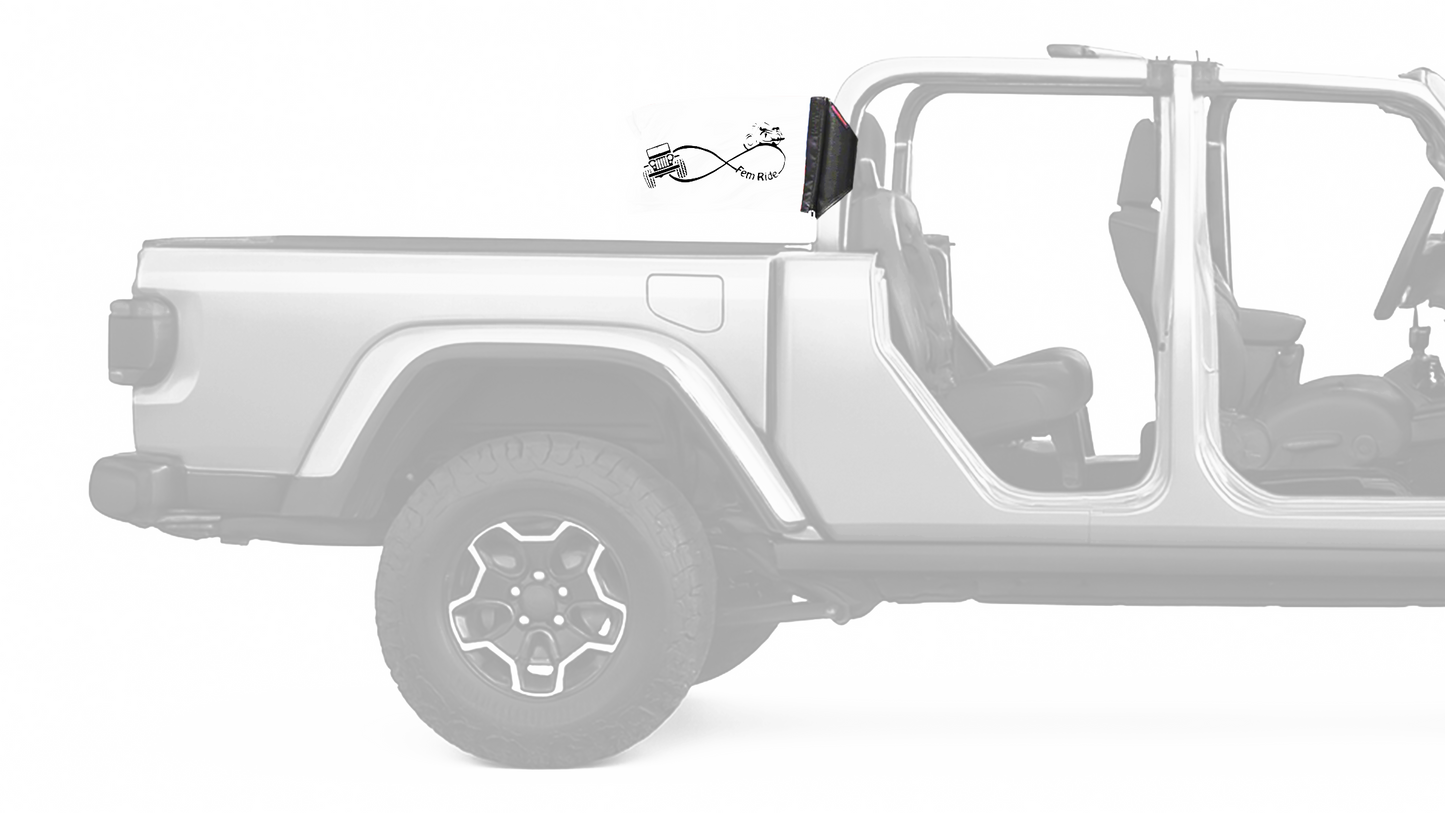 Fem Ride 12"x18" Forever Wave Flag for Jeep Gladiator JT