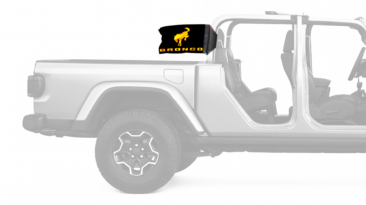 Bucking Bronco 12"x18" Forever Wave Flag for Jeep Gladiator JT