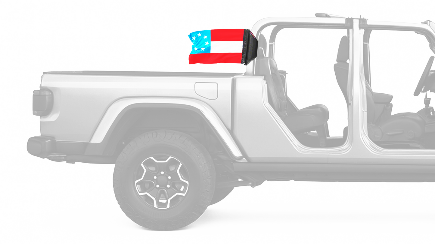1st Confederate 7 Star 12"x18" Forever Wave Flag for Jeep Gladiator JT