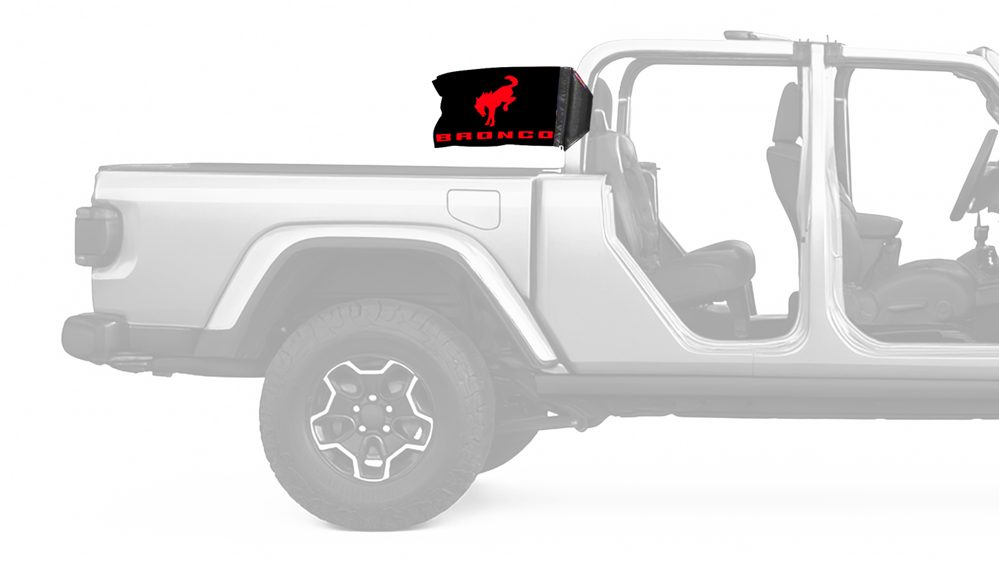 Bucking Bronco 12"x18" Forever Wave Flag for Jeep Gladiator JT