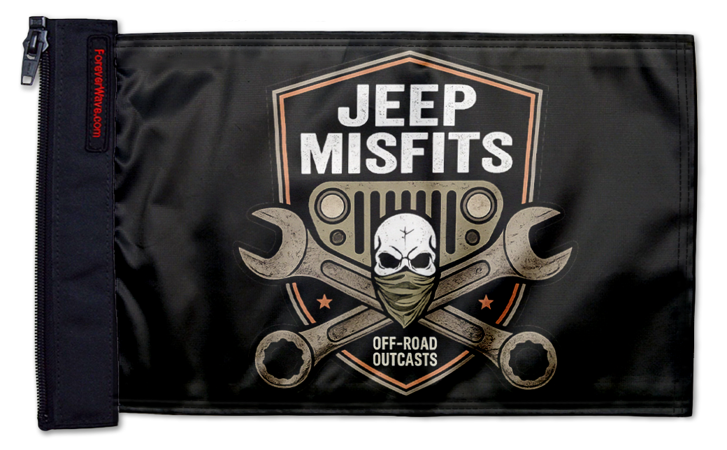 Jeep Misfits 12"x18" Forever Wave Flag