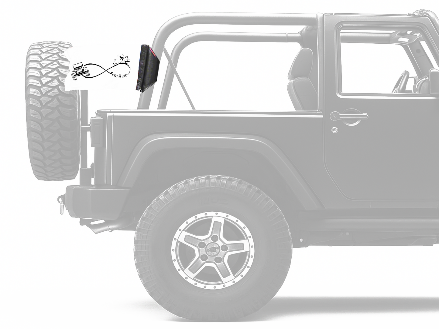 Fem Ride 12"x18" Forever Wave Flag for Jeep Wrangler LJ 2003-2006