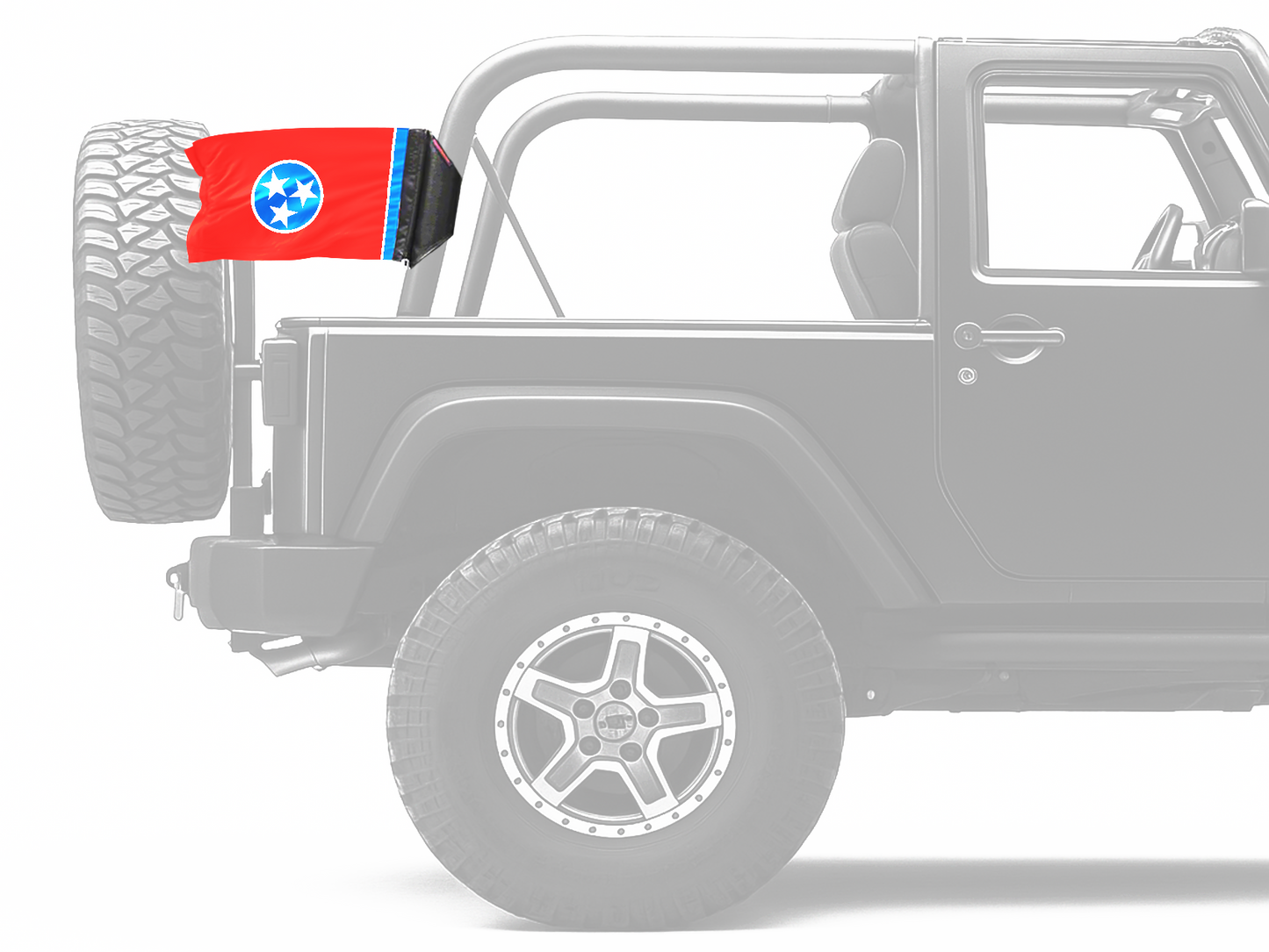 State Flag Tennessee 12"x18" Forever Wave Flag for Jeep Wrangler JK 2-Door 2007-2018