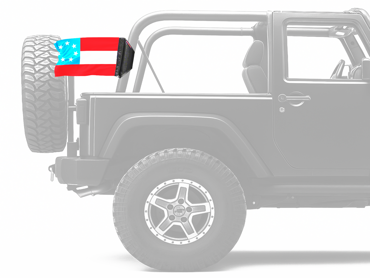 1st Confederate 7 Star 12"x18" Forever Wave Flag for Jeep Wrangler LJ 2003-2006