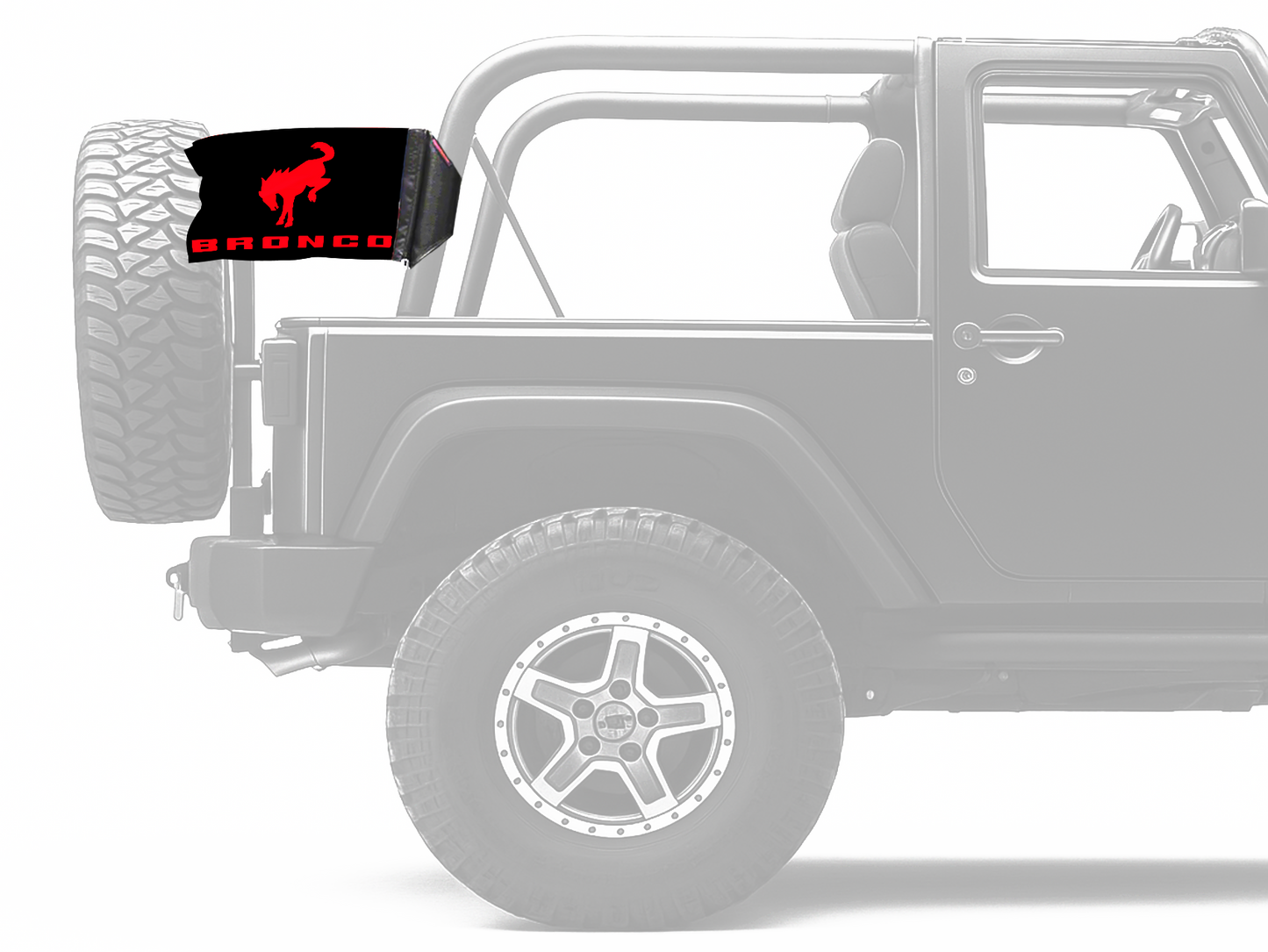 Bucking Bronco 12"x18" Forever Wave Flag for Jeep Wrangler CJ-7 and CJ-8 1976-1986