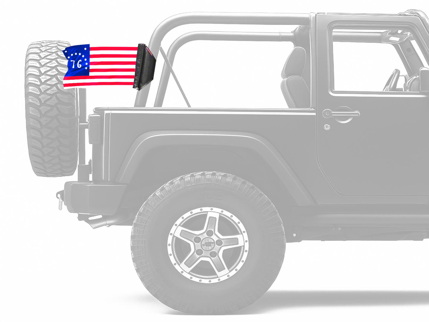 Bennington 12"x18" Forever Wave Flag for Jeep Wrangler JK 2-Door 2007-2018
