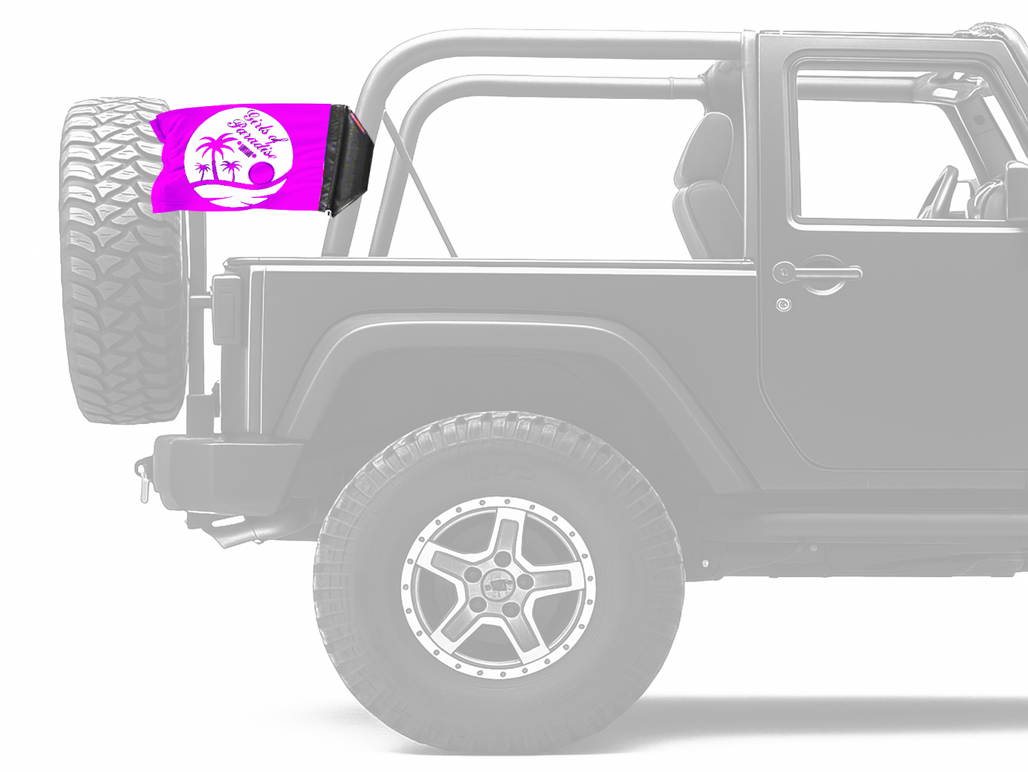 Girls Of Paradise 12"x18" Forever Wave Flag for Jeep Wrangler LJ 2003-2006