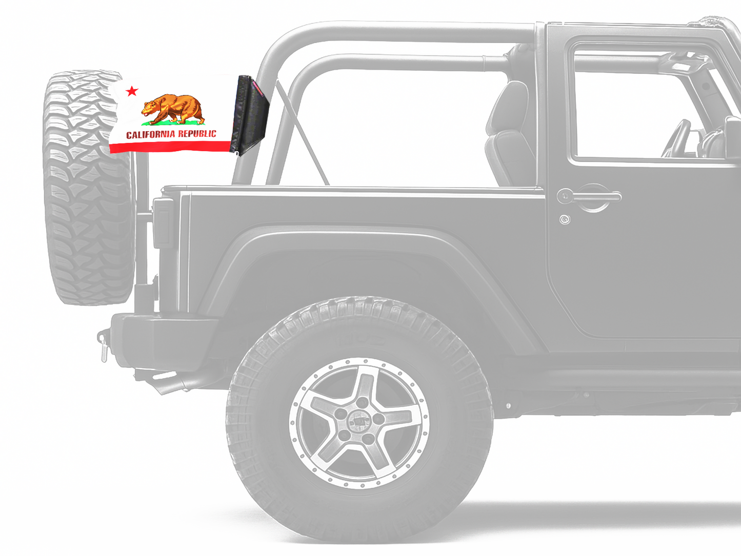 State Flag California 12"x18" Forever Wave Flag for Jeep Wrangler JK 2-Door 2007-2018