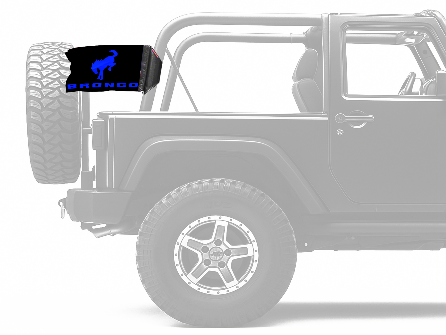 Bucking Bronco 12"x18" Forever Wave Flag for Jeep Wrangler JL 2-Door 2018-Present