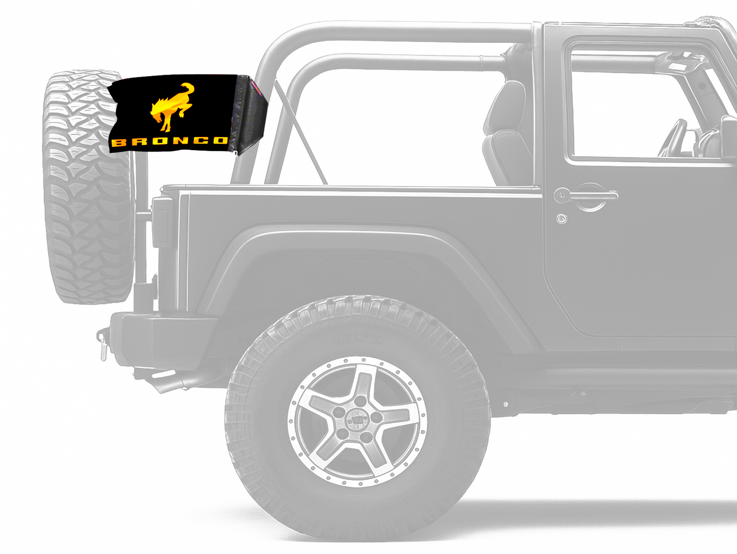 Bucking Bronco 12"x18" Forever Wave Flag for Jeep Wrangler JL 2-Door 2018-Present