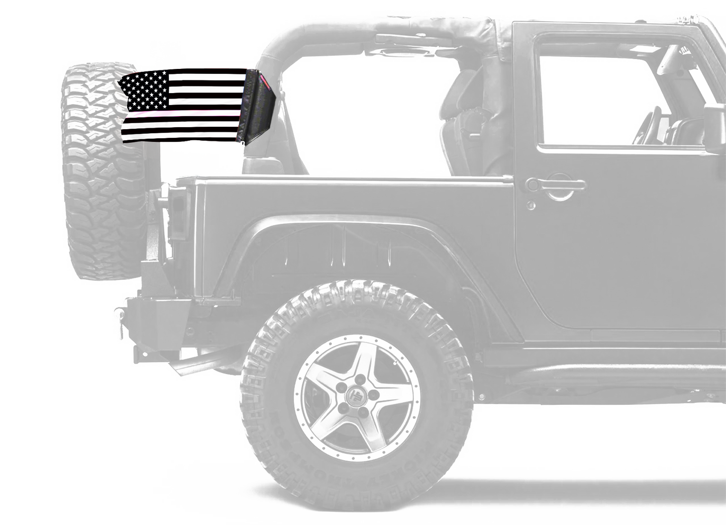 USA Subdued Thin Pink Line 12"x18" Forever Wave Flag for Jeep Wrangler TJ 1996-2006