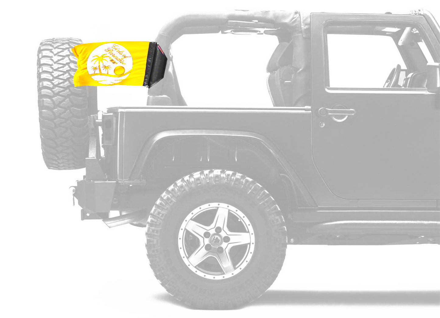 Girls Of Paradise 12"x18" Forever Wave Flag for Jeep Wrangler LJ 2003-2006