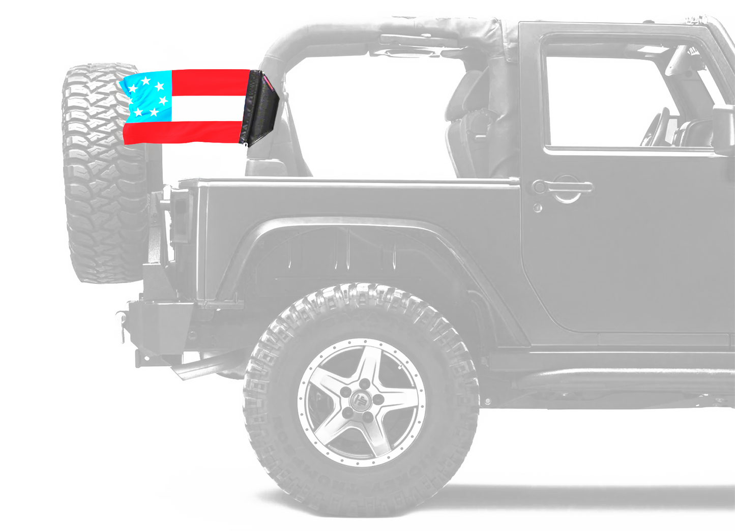 1st Confederate 7 Star 12"x18" Forever Wave Flag for Jeep Wrangler LJ 2003-2006