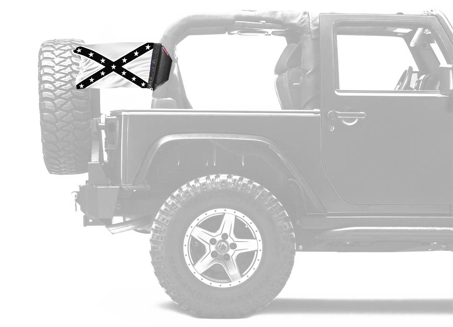 Confederate Subdued 12"x18" Forever Wave Flag for Jeep Wrangler TJ 1996-2006