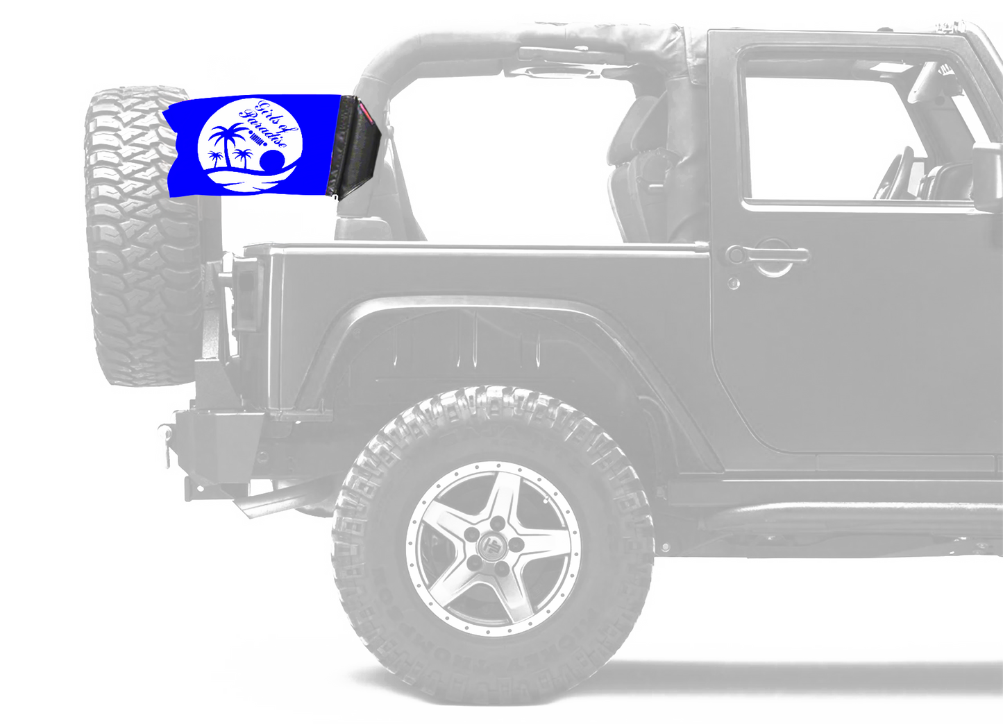 Girls Of Paradise 12"x18" Forever Wave Flag for Jeep Wrangler JK 2-Door 2007-2018