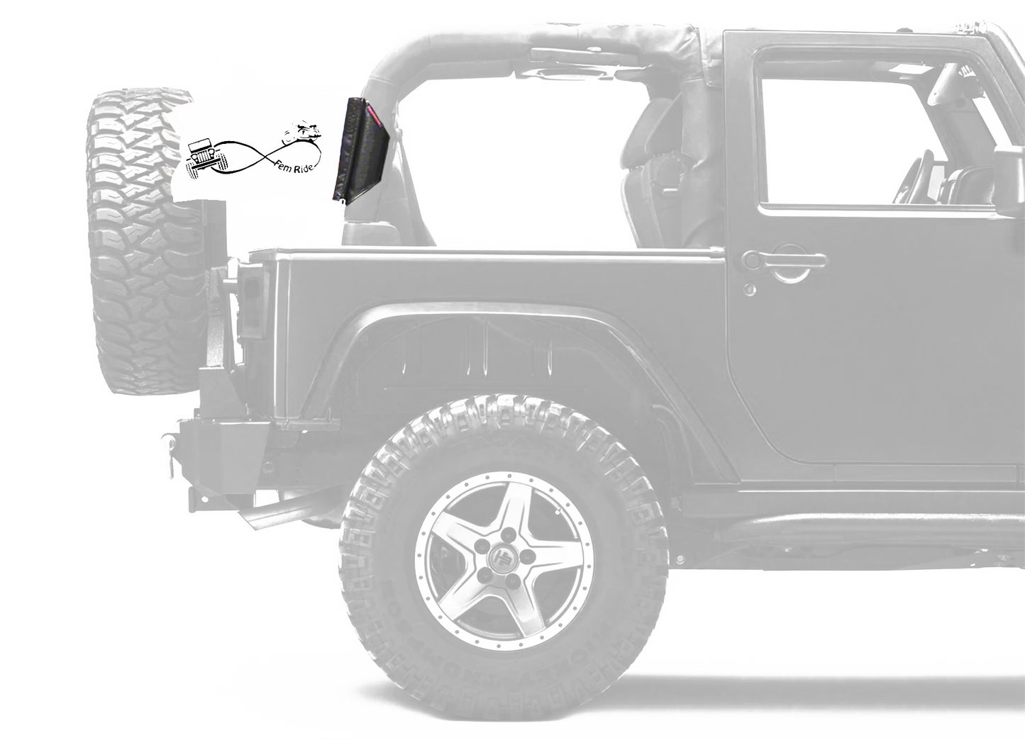 Fem Ride 12"x18" Forever Wave Flag for Jeep Wrangler LJ 2003-2006