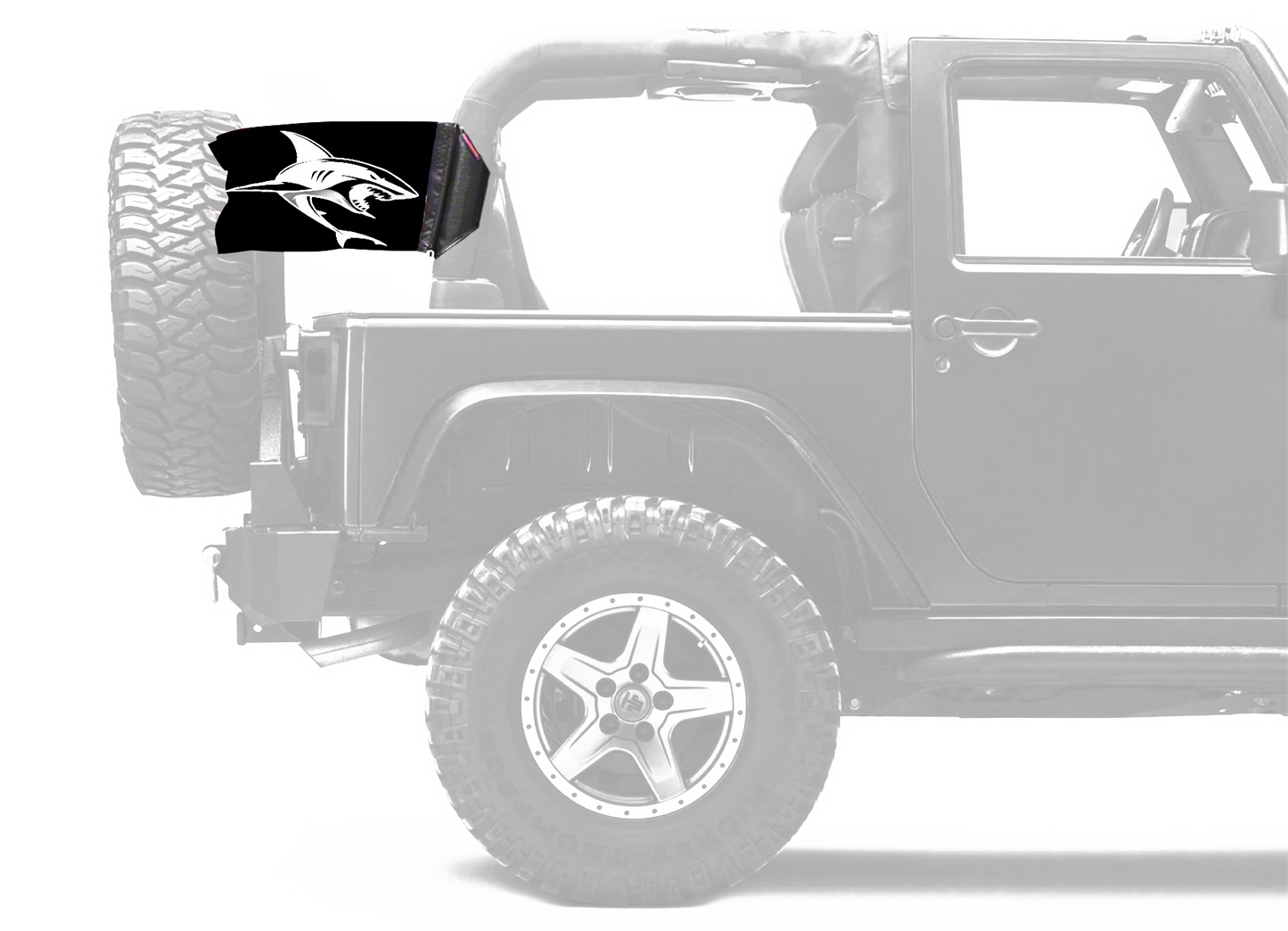 Shark 12"x18" Forever Wave Flag for Jeep Wrangler LJ 2003-2006