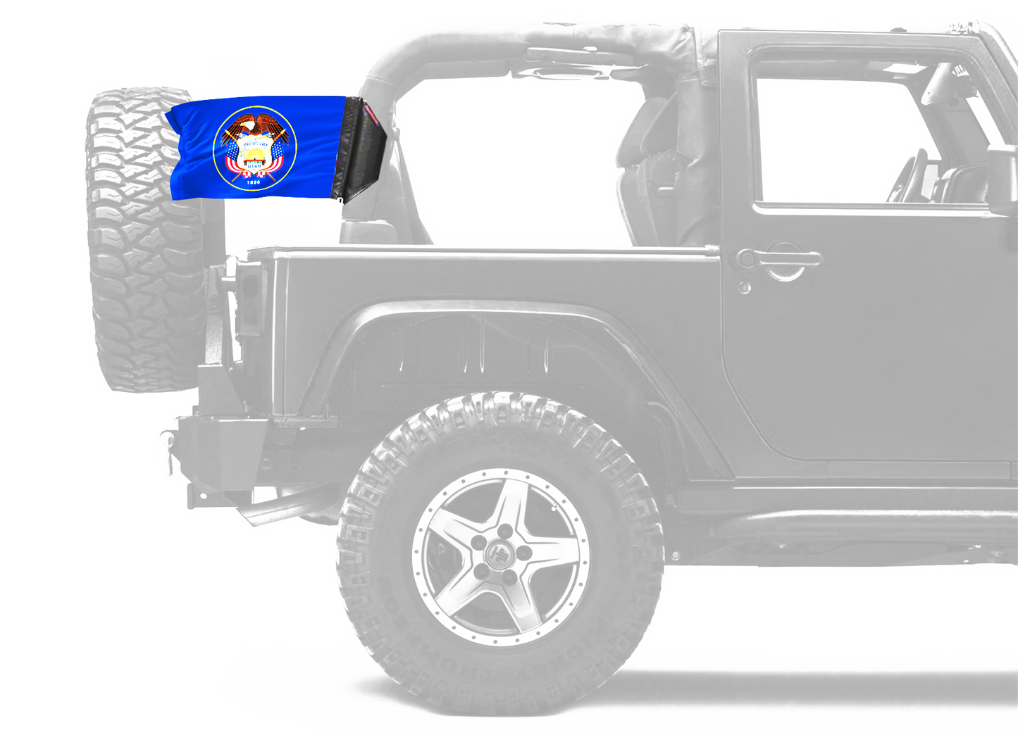 State Flag Utah "Old Style" 12"x18" Forever Wave Flag for Jeep Wrangler JK 2-Door 2007-2018