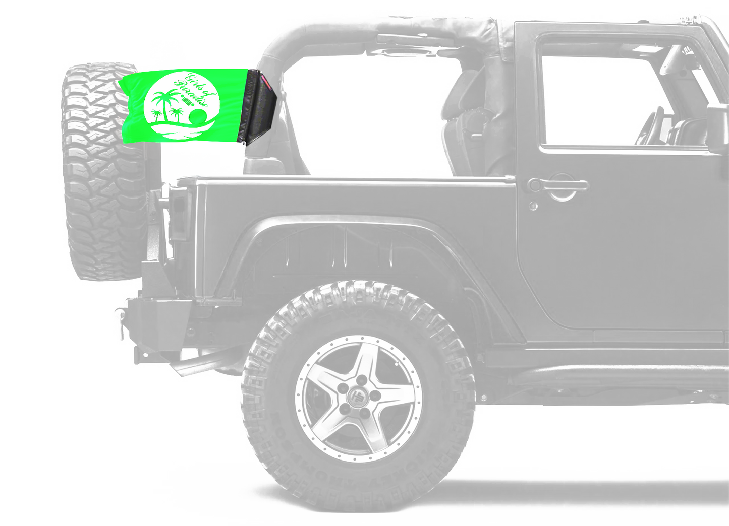 Girls Of Paradise 12"x18" Forever Wave Flag for Jeep Wrangler JKU 4-Door 2007-2018